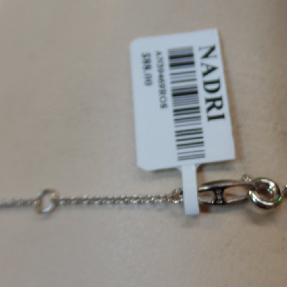 Nadri Silver Tone Cubic Zirconia & Opal Necklace $88 New With Tags Multi Strand - Picture 8 of 12